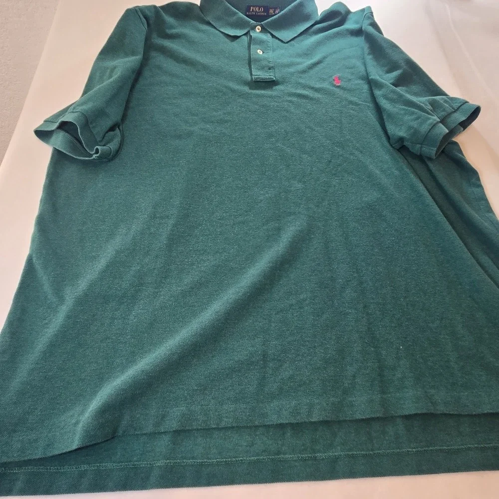 Polo Ralph Lauren Short Sleeve Men's Size 3XLT Tall Pink Pony‎ Lime Green Shirt